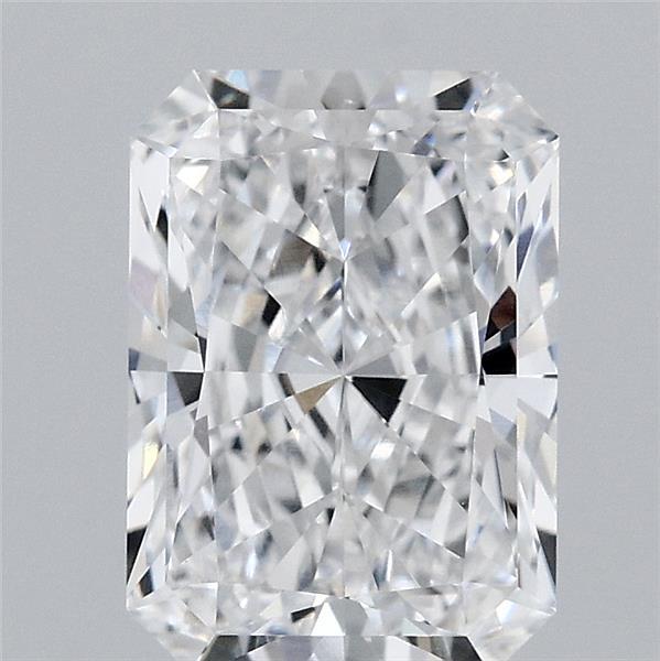 2.15 Carat Radiant Lab Grown Diamond, Excellent Polish, D Color, VVS1 Clarity