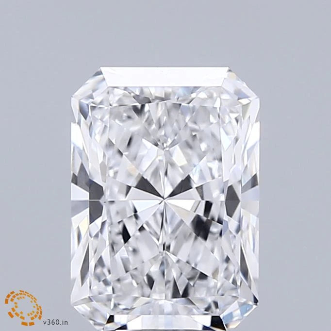 2.16 Carat Radiant Lab Grown Diamond, Excellent Polish, D Color, VVS1 Clarity