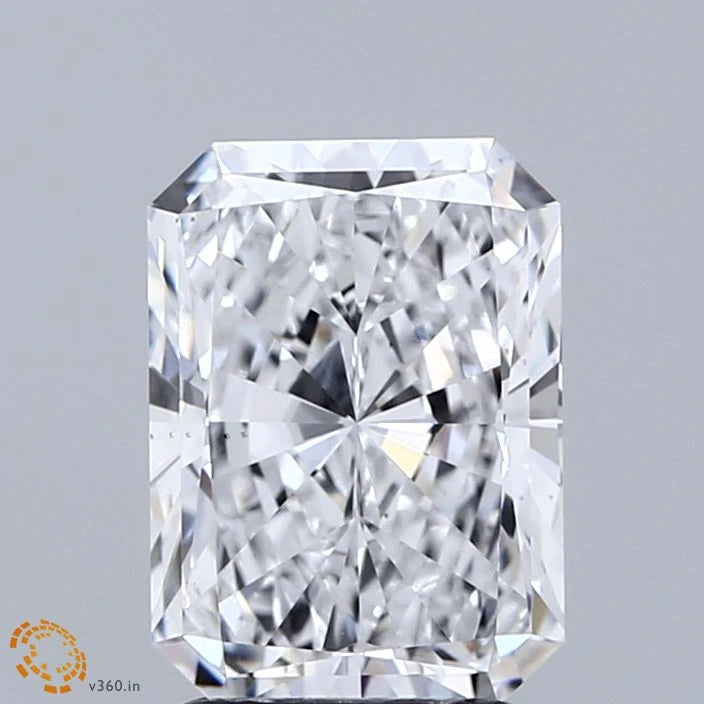 2.50 Carat Radiant Lab Grown Diamond, Excellent Polish, D Color, VS1 Clarity