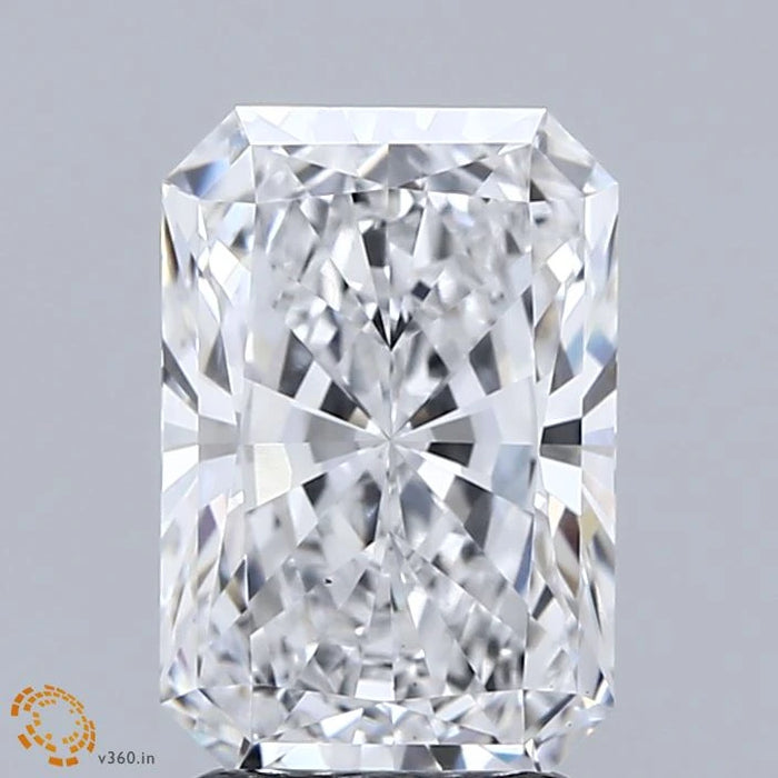 2.59 Carat Radiant Lab Grown Diamond, Excellent Polish, D Color, VS1 Clarity