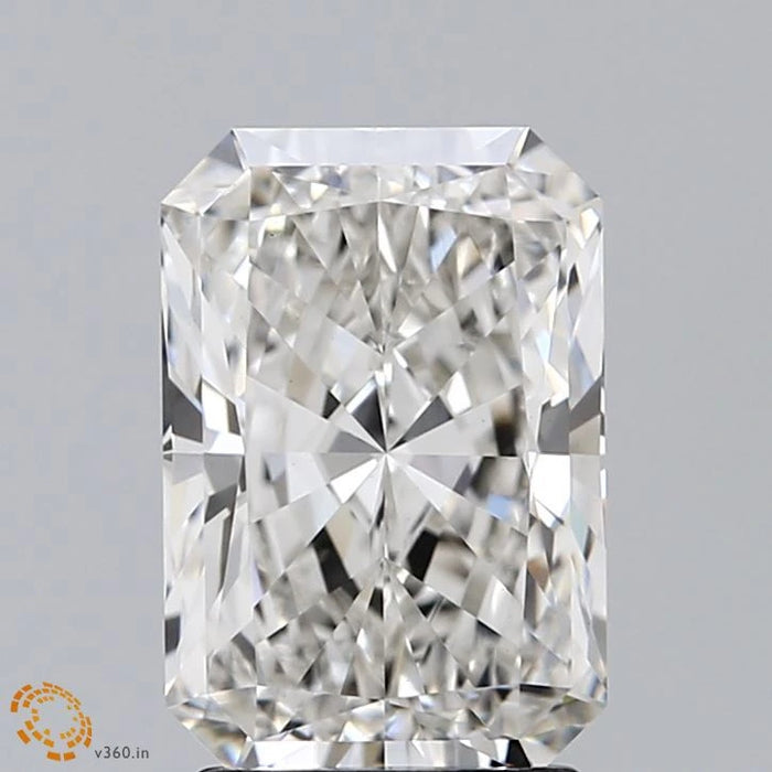 2.69 Carat Radiant Lab Grown Diamond, Excellent Polish, G Color, VVS2 Clarity