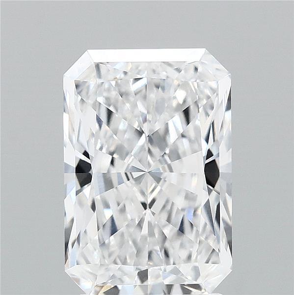 2.70 Carat Radiant Lab Grown Diamond, Excellent Polish, D Color, VVS2 Clarity