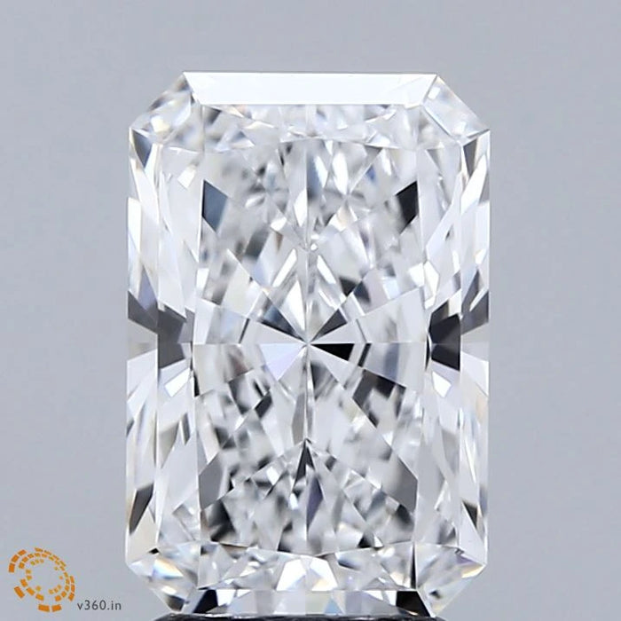 3.00 Carat Radiant Lab Grown Diamond, Excellent Polish, D Color, VVS2 Clarity