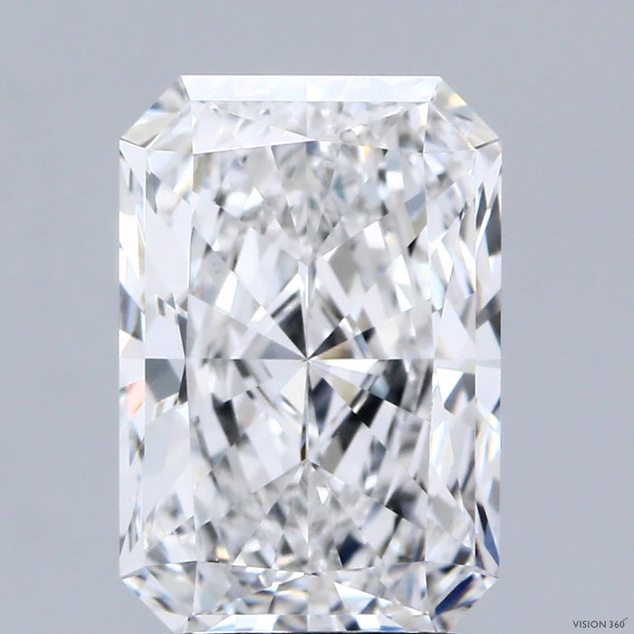3.01 Carat Radiant Lab Grown Diamond, Excellent Polish, E Color, VVS2 Clarity