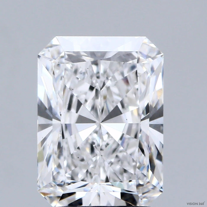3.02 Carat Radiant Lab Grown Diamond, Excellent Polish, D Color, VS2 Clarity