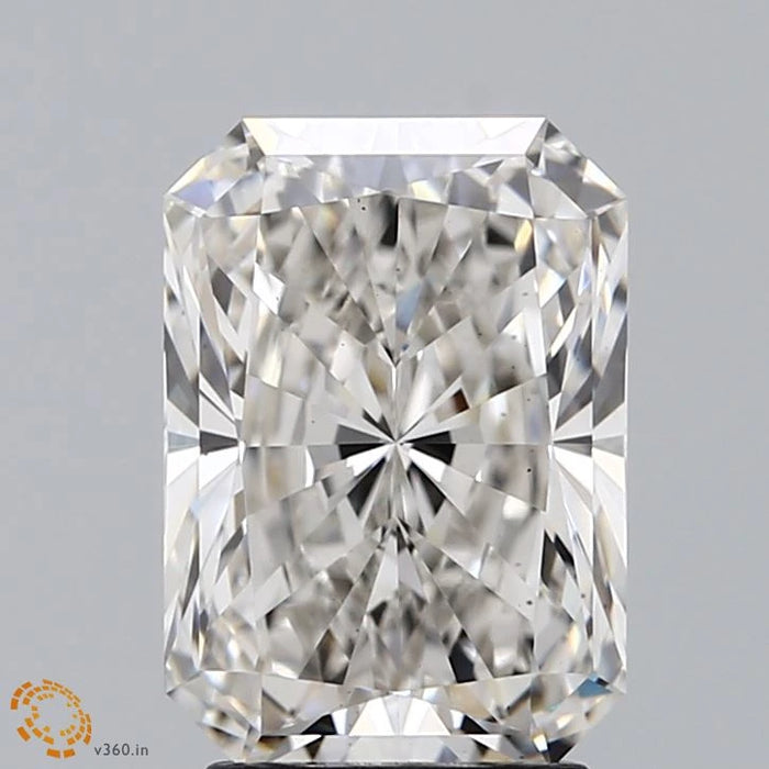 3.04 Carat Radiant Lab Grown Diamond, Excellent Polish, H Color, VS2 Clarity