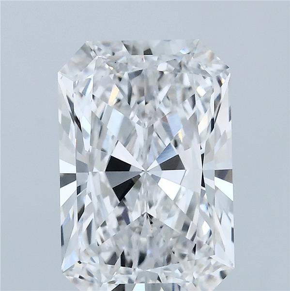 3.07 Carat Radiant Lab Grown Diamond, Excellent Polish, D Color, VVS2 Clarity