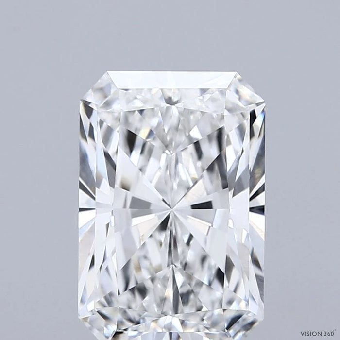 3.08 Carat Radiant Lab Grown Diamond, Excellent Polish, E Color, VVS1 Clarity