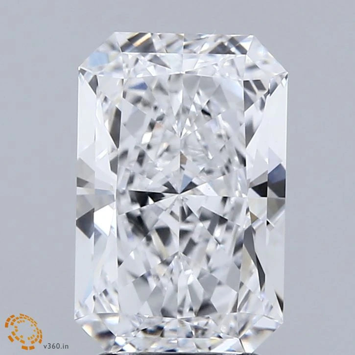 3.09 Carat Radiant Lab Grown Diamond, Excellent Polish, D Color, VS1 Clarity