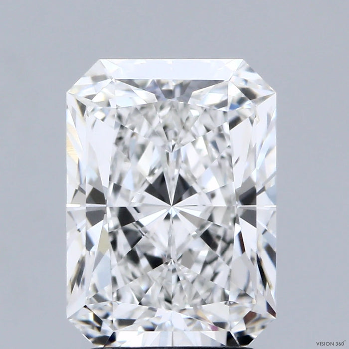 3.25 Carat Radiant Lab Grown Diamond, Excellent Polish, E Color, VVS2 Clarity
