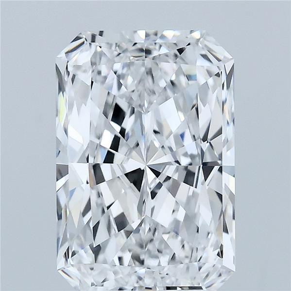 3.35 Carat Radiant Lab Grown Diamond, Excellent Polish, D Color, VVS2 Clarity