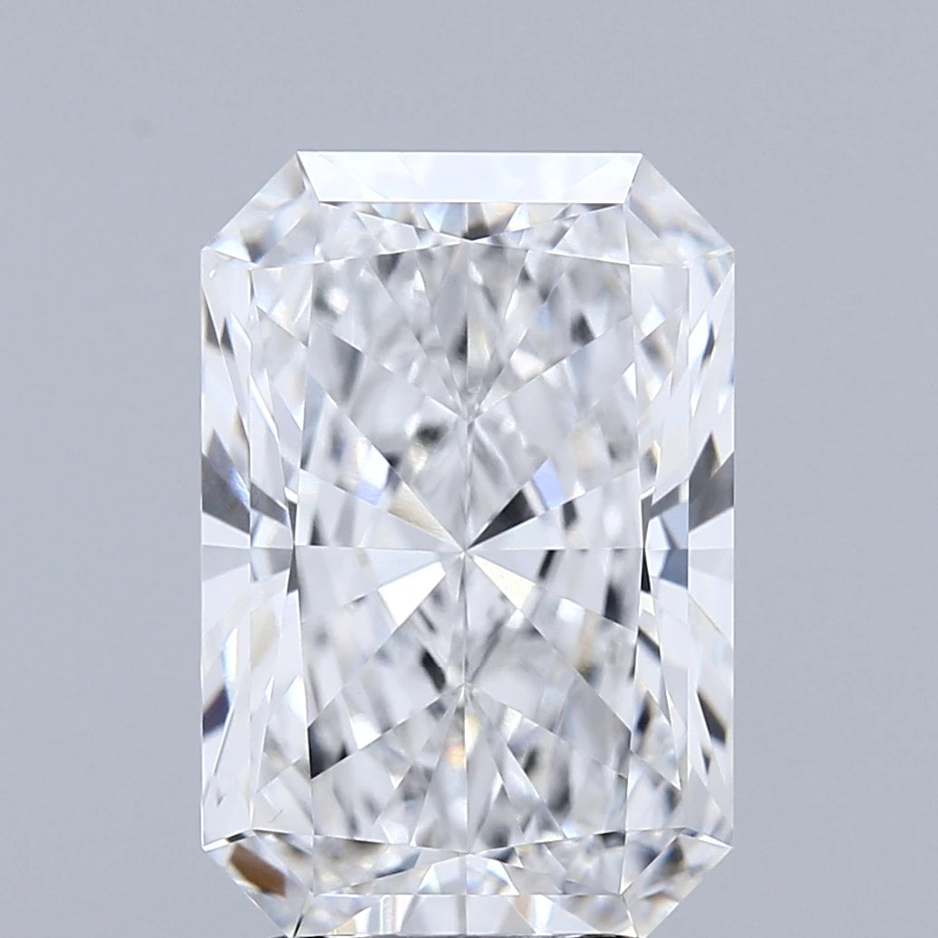 3.54 Carat Radiant Lab Grown Diamond, Excellent Polish, E Color, IF Clarity