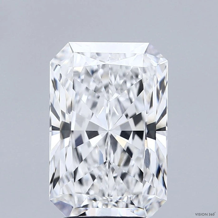 3.66 Carat Radiant Lab Grown Diamond, Excellent Polish, D Color, VVS1 Clarity