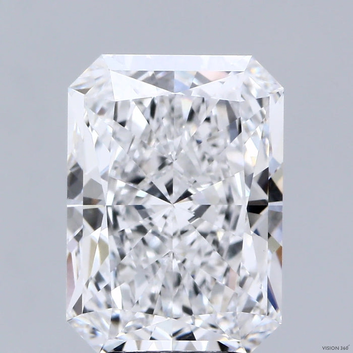 3.83 Carat Radiant Lab Grown Diamond, Excellent Polish, D Color, VVS2 Clarity