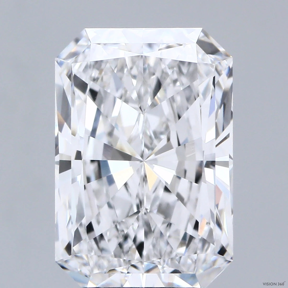 4.01 Carat Radiant Lab Grown Diamond, Excellent Polish, D Color, VVS2 Clarity