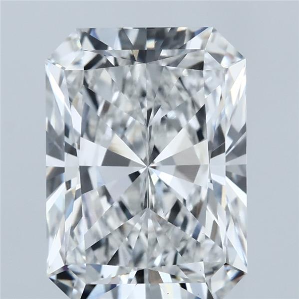 4.01 Carat Radiant Lab Grown Diamond, Excellent Polish, E Color, VVS2 Clarity