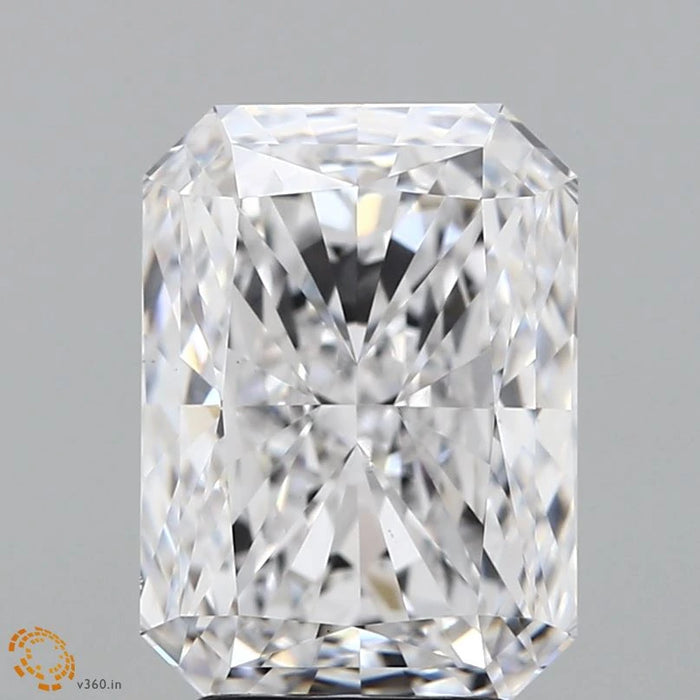 4.04 Carat Radiant Lab Grown Diamond, Excellent Polish, D Color, VS1 Clarity