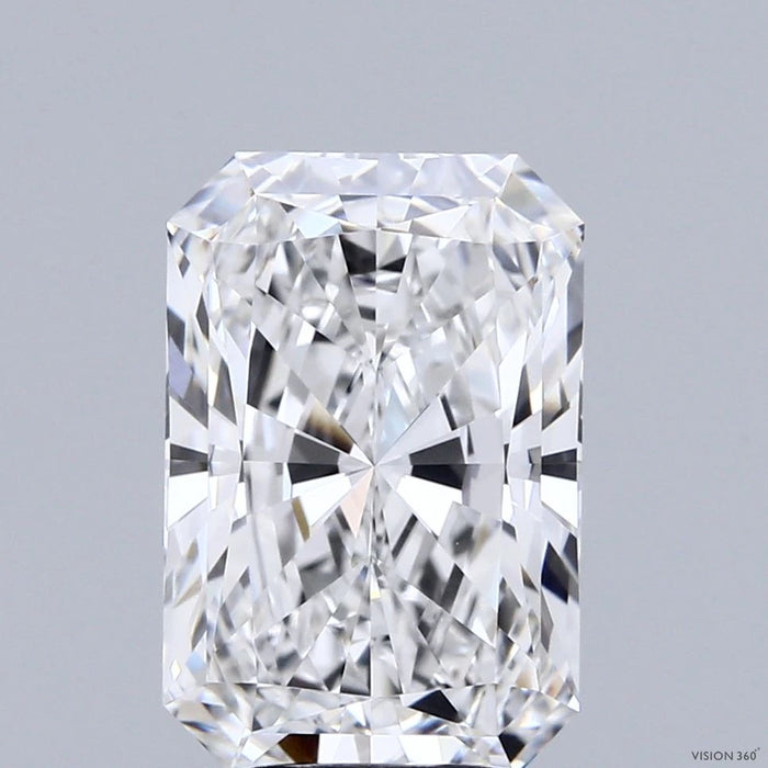 4.08 Carat Radiant Lab Grown Diamond, Excellent Polish, E Color, VVS2 Clarity