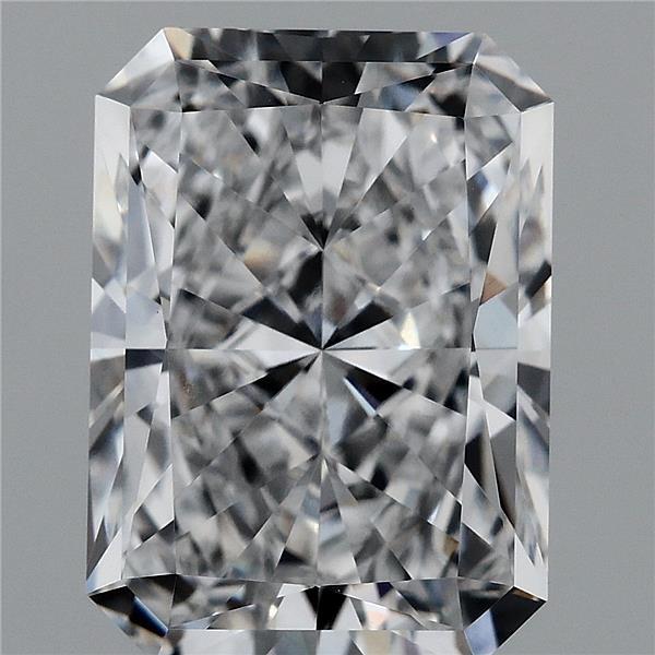 4.15 Carat Radiant Lab Grown Diamond, Excellent Polish, D Color, VVS2 Clarity