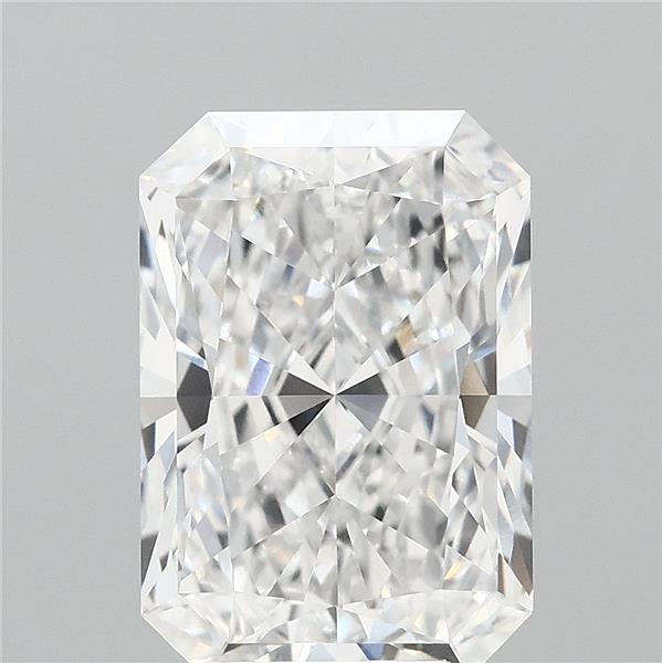 4.38 Carat Radiant Lab Grown Diamond, Excellent Polish, E Color, VVS1 Clarity