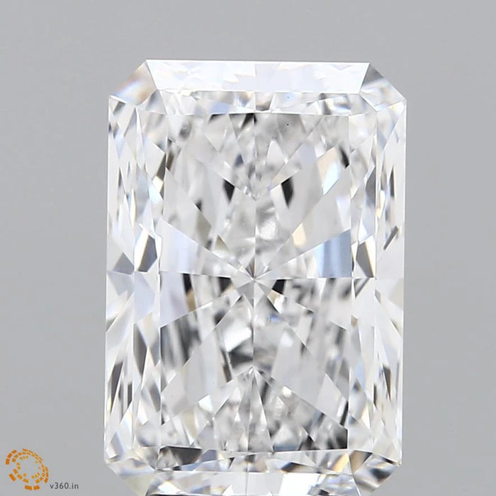 5.00 Carat Radiant Lab Grown Diamond, Excellent Cut, E Color, VS1 Clarity