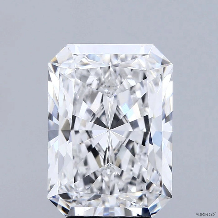 5.01 Carat Radiant Lab Grown Diamond, Excellent Polish, E Color, VVS2 Clarity