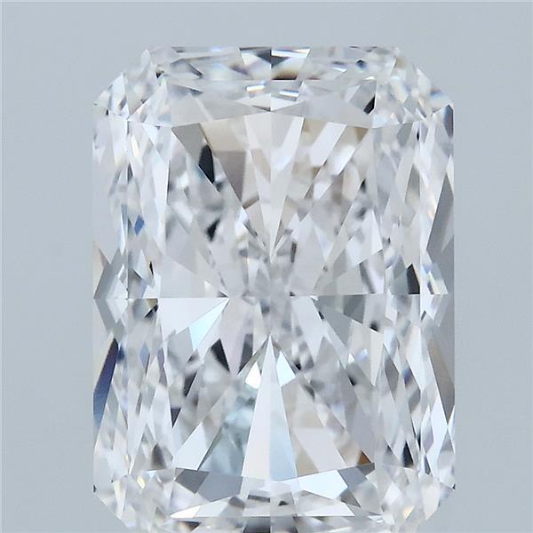 5.04 Carat Radiant Lab Grown Diamond, Excellent Polish, D Color, VVS2 Clarity