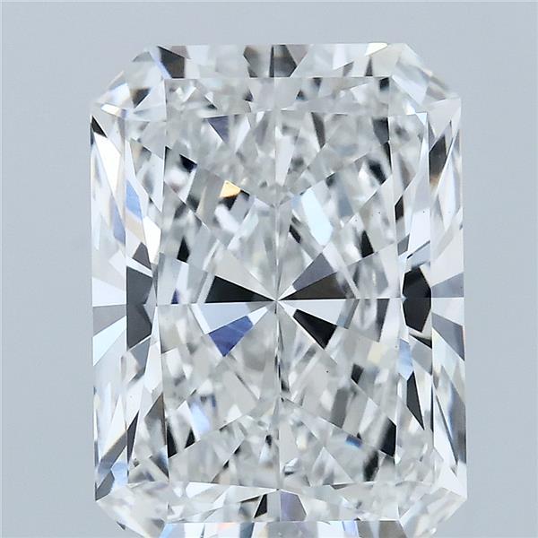 5.28 Carat Radiant Lab Grown Diamond, Excellent Polish, E Color, VVS2 Clarity