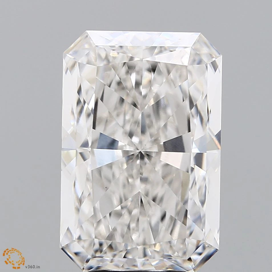 6.01 Carat Radiant Lab Grown Diamond, Excellent Polish, G Color, VVS2 Clarity