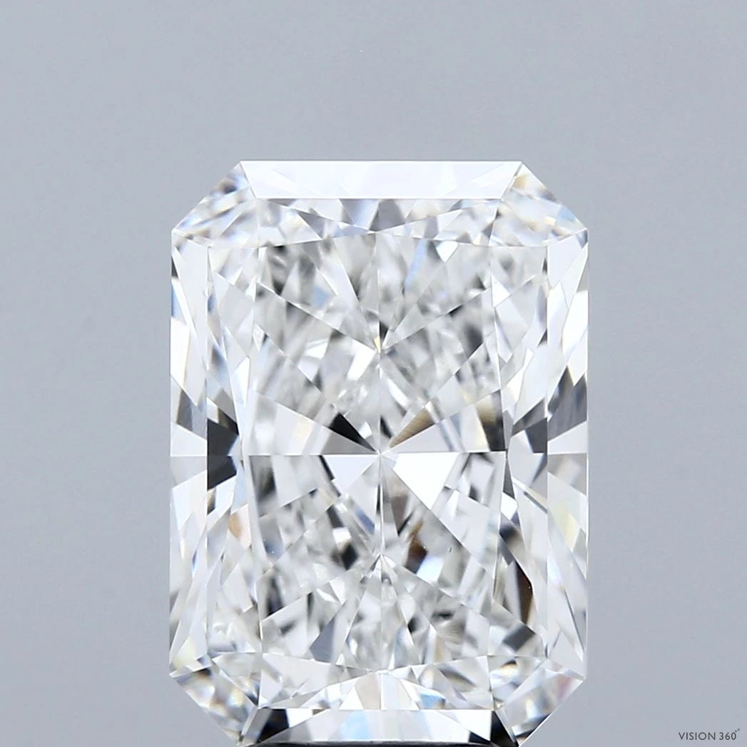 6.29 Carat Radiant Lab Grown Diamond, Excellent Polish, E Color, VVS2 Clarity