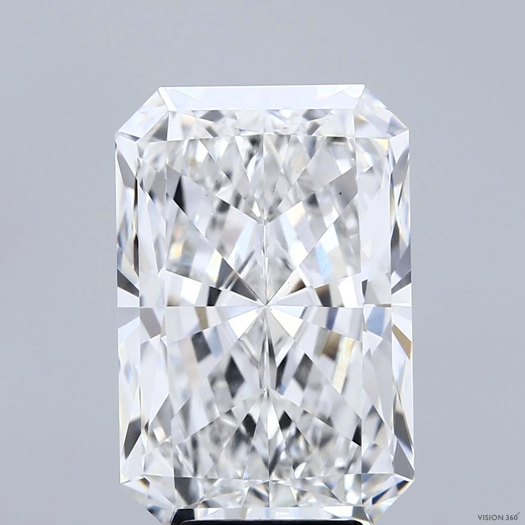 7.25 Carat Radiant Lab Grown Diamond, Excellent Polish, F Color, VVS2 Clarity