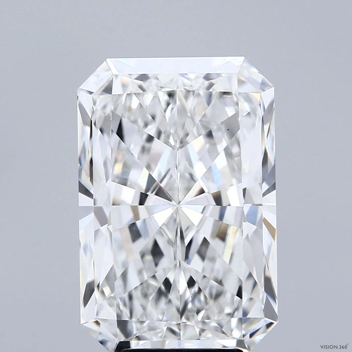7.25 Carat Radiant Lab Grown Diamond, Excellent Polish, F Color, VVS2 Clarity