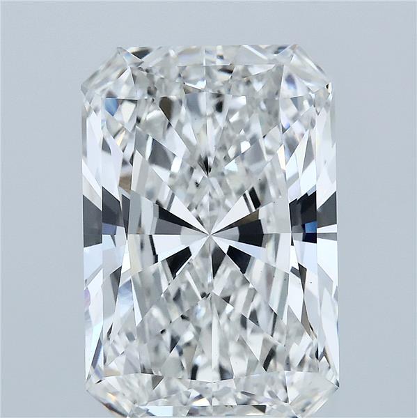7.50 Carat Radiant Lab Grown Diamond, Excellent Polish, F Color, VVS2 Clarity