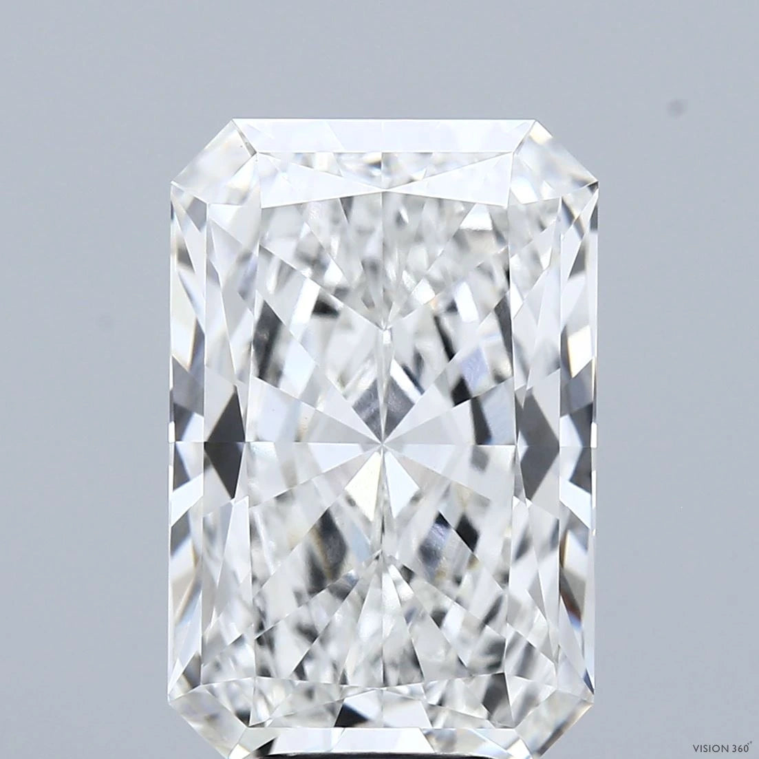 7.60 Carat Radiant Lab Grown Diamond, Excellent Polish, F Color, VVS2 Clarity