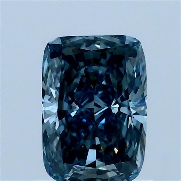 0.87 Carat Radiant Lab Grown Diamond, Fancy Vivid Blue Color, VS2 Clarity