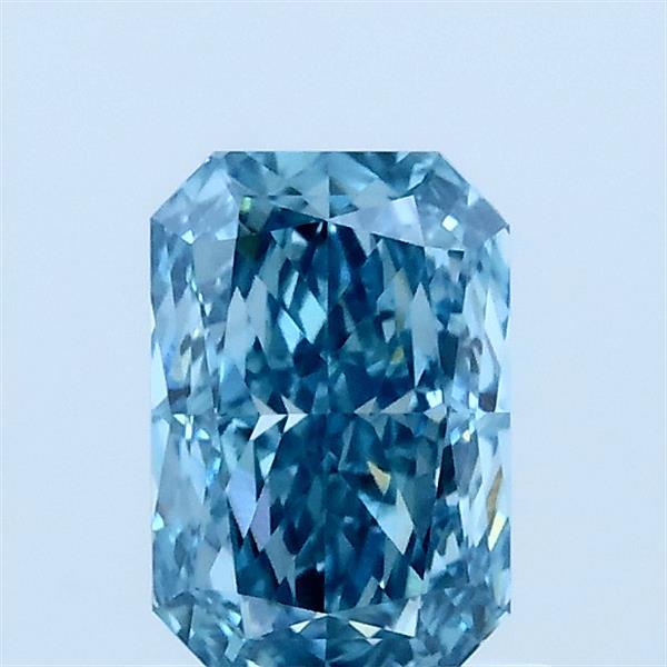 1.00 Carat Radiant Lab Grown Diamond, Fancy Vivid Blue Color, VVS2 Clarity