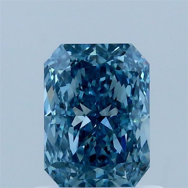 1.02 Carat Radiant Lab Grown Diamond, Fancy Vivid Blue Color, VS1 Clarity