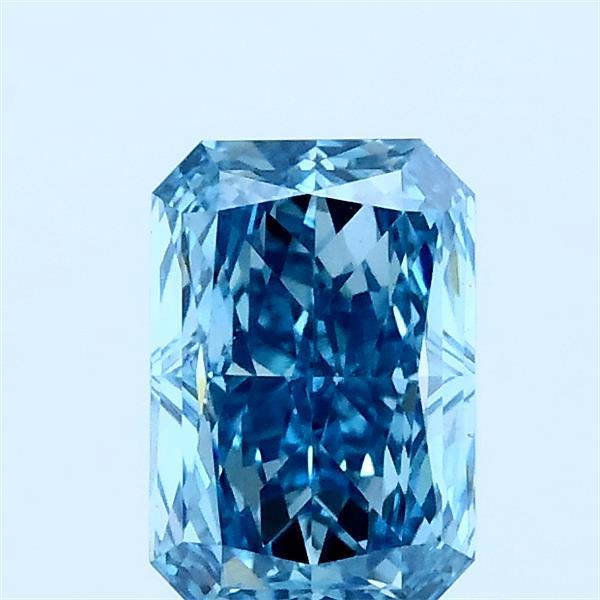 1.01 Carat Radiant Lab Grown Diamond, Fancy Vivid Blue Color, VS1 Clarity