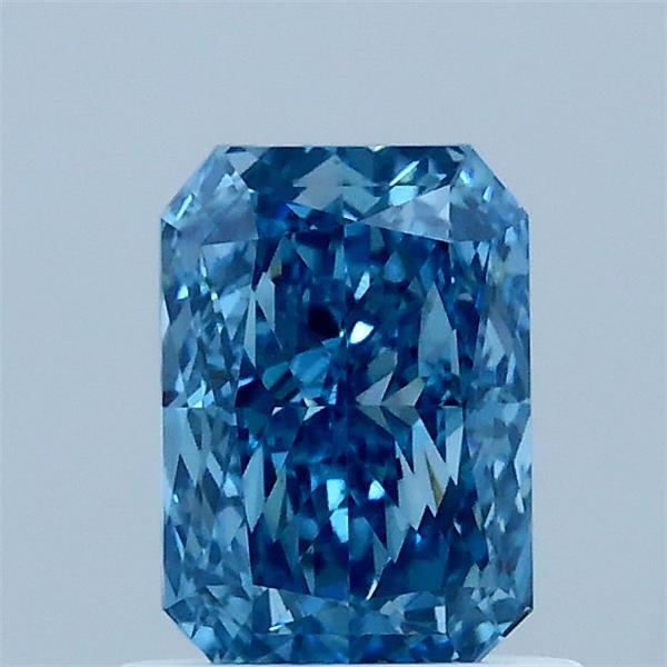 1.02 Carat Radiant Lab Grown Diamond, Fancy Vivid Blue Color, VS1 Clarity