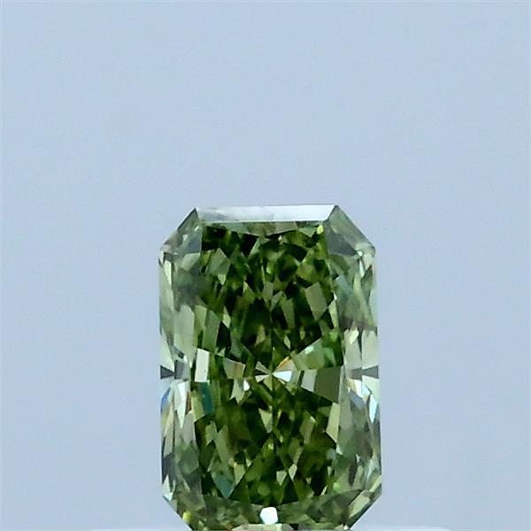0.38 Carat Radiant Lab Grown Diamond, Fancy Vivid Green Color, VS2 Clarity
