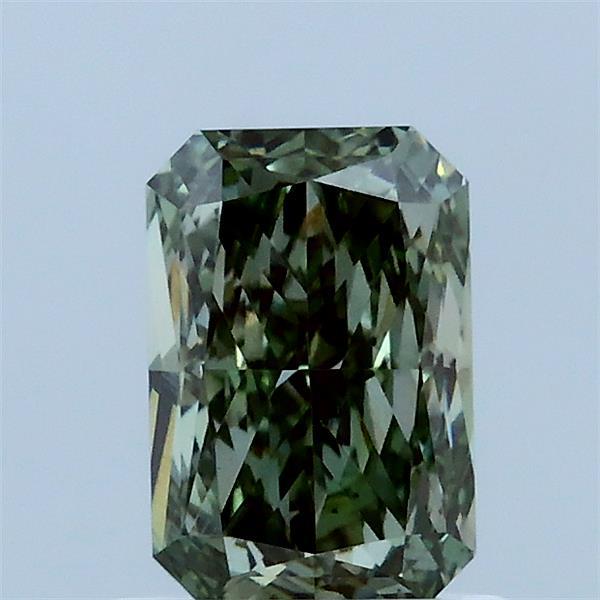 1.00 Carat Radiant Lab Grown Diamond, Fancy Intense Green Color, VS1 Clarity
