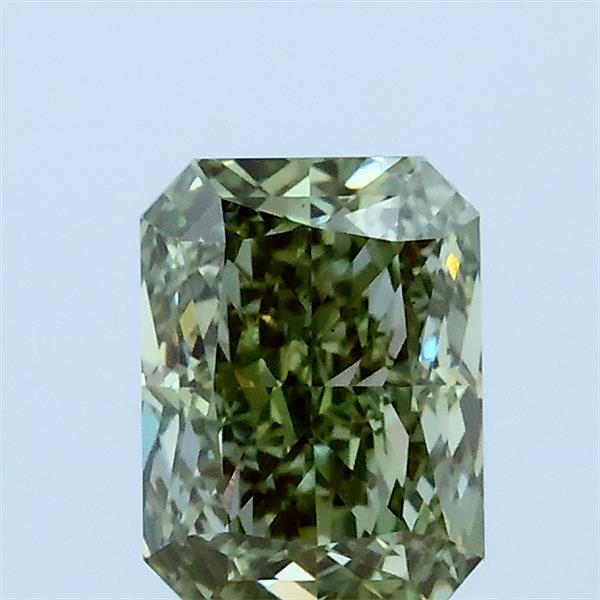 1.01 Carat Radiant Lab Grown Diamond, Fancy Vivid Green Color, VS1 Clarity