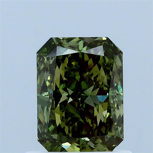 1.00 Carat Radiant Lab Grown Diamond, Fancy Vivid Green Color, VS2 Clarity