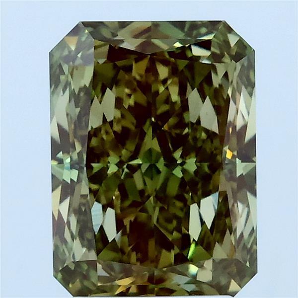 2.50 Carat Radiant Lab Grown Diamond, Fancy Vivid Green Color, VVS2 Clarity