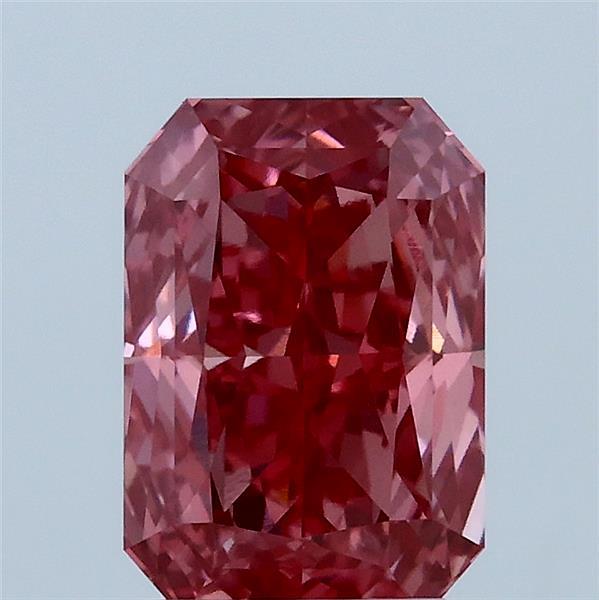 2.00 Carat Radiant Lab Grown Diamond, Fancy Vivid Pink Color, VVS2 Clarity