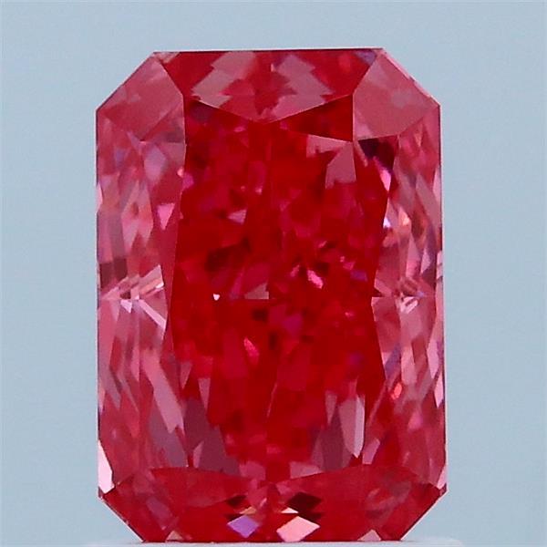 1.55 Carat Radiant Lab Grown Diamond, Fancy Vivid Pink Color, VS1 Clarity