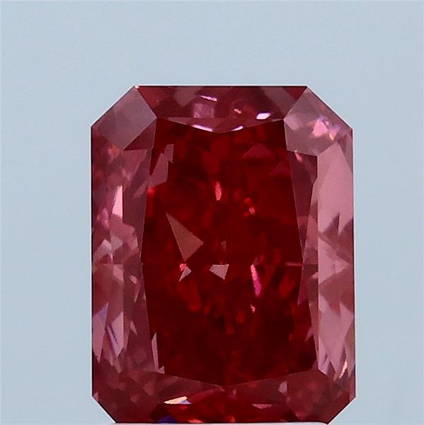 2.01 Carat Radiant Lab Grown Diamond, Fancy Vivid Pink Color, VVS2 Clarity