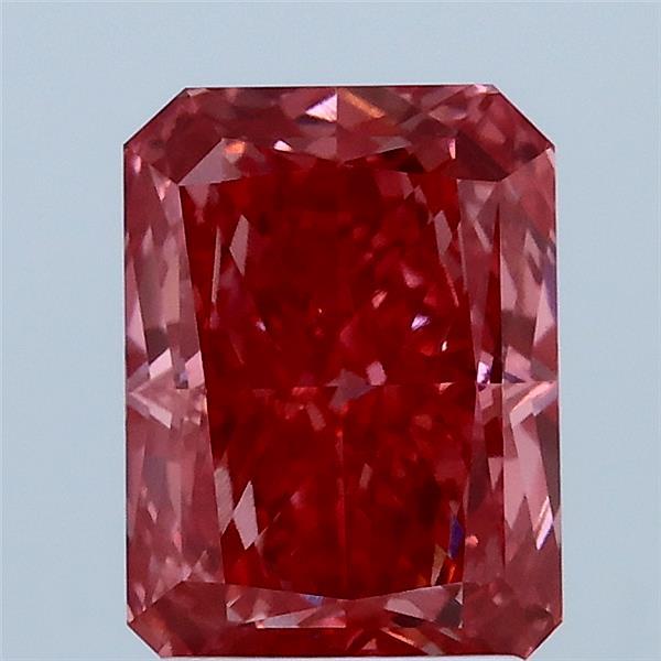 2.10 Carat Radiant Lab Grown Diamond, Fancy Vivid Pink Color, VVS2 Clarity
