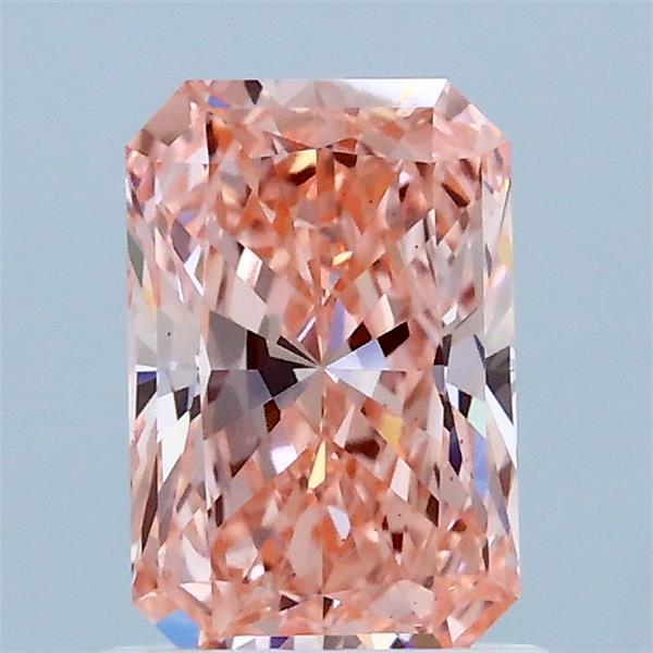 1.10 Carat Radiant Lab Grown Diamond, Fancy Vivid Pink Color, VS1 Clarity