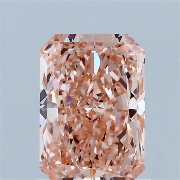 1.00 Carat Radiant Lab Grown Diamond, Fancy Vivid Pink Color, VVS2 Clarity
